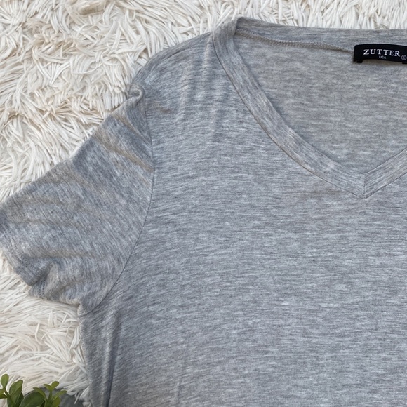 Zutter USA V-neck SS Tee 💗 Gray - Picture 7 of 12
